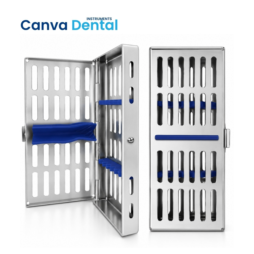 Dental cassette tray perforated autoclave instrument organiser