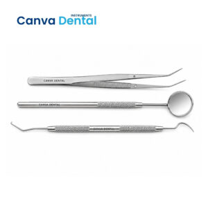 Dental Examination Kit surgical stainless steel mirror probe explorer tweezers diagnostic set Pakistan