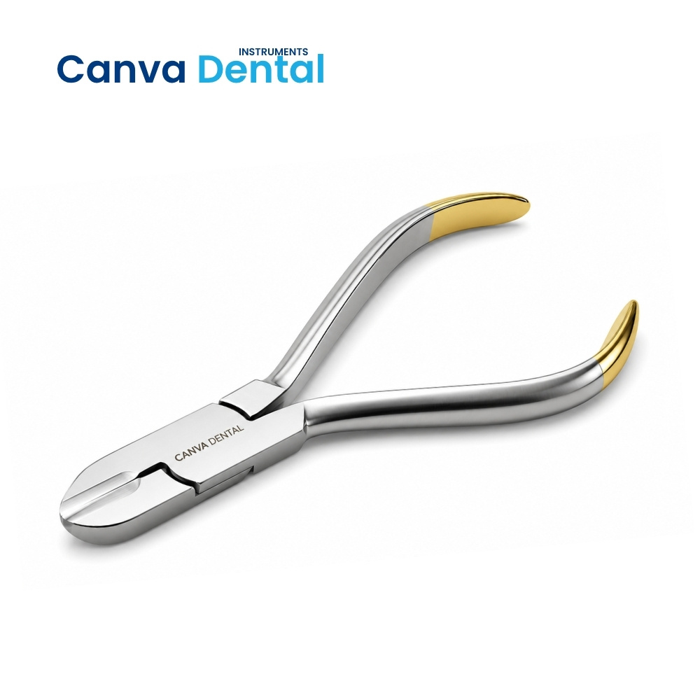 Orthodontic wire cutter straight distal end ligature cutting dental instrument